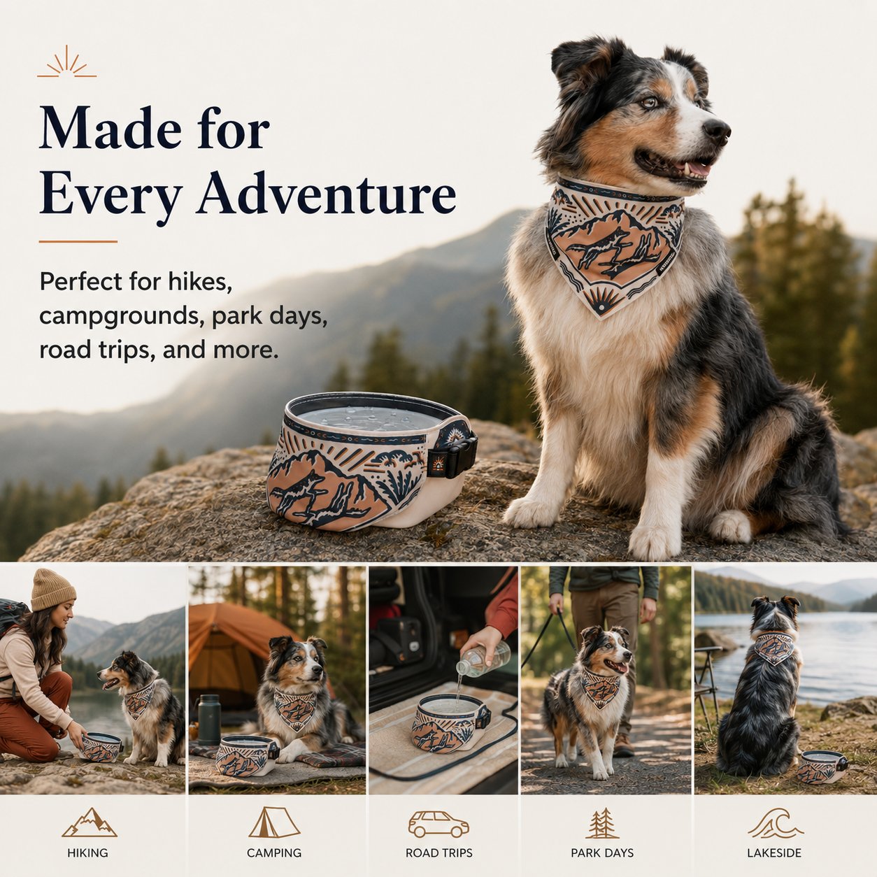 2-in-1 Reversible Dog Bandana Bowl