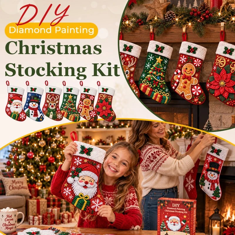 🎄 DIY Diamond Painting Christmas Stocking Kit