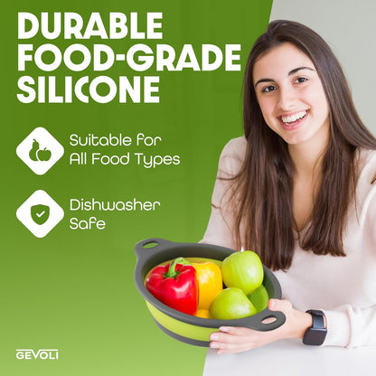 Collapsible Colanders with Self-Draining Base (4PC Set)