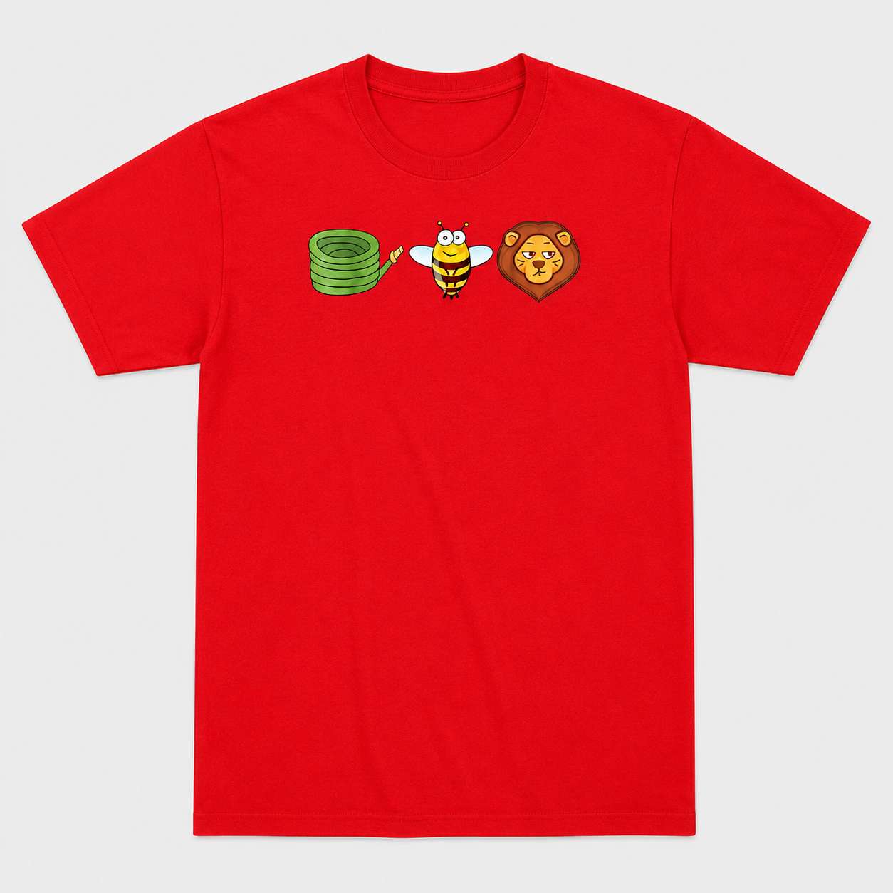 The Hose Bee Lion Tee – Funny Animal Cartoon Unisex Short Sleee T-Shirt
