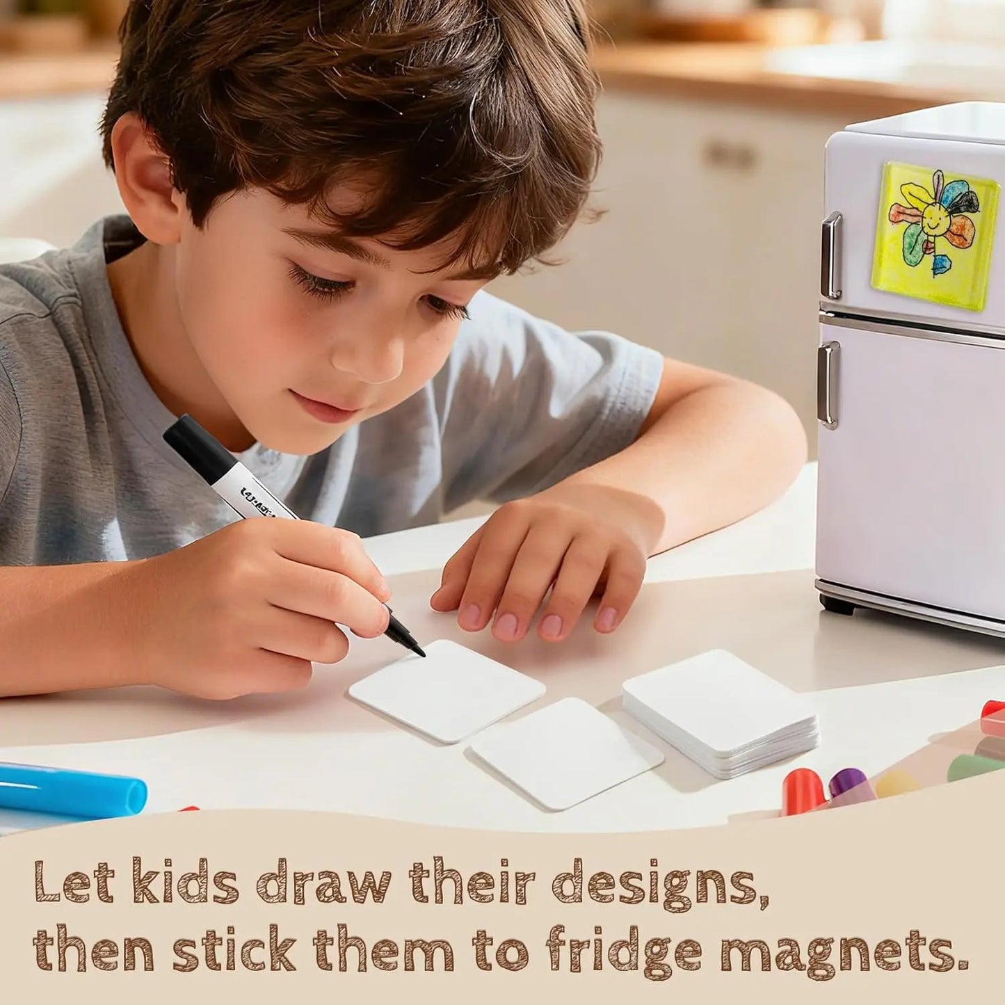 Magnetic Photo Frames 2"x2" Clear Acrylic DIY Fridge Magnets with Adhesive Backing
