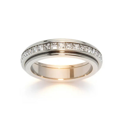 Anxiety Rings for Women and Men Titanium Steel Spinner Fidget Band Rings