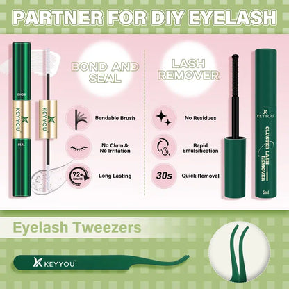 DIY Lashes Clusters Invisible Band Natural Soft Waterproof Lash Extension