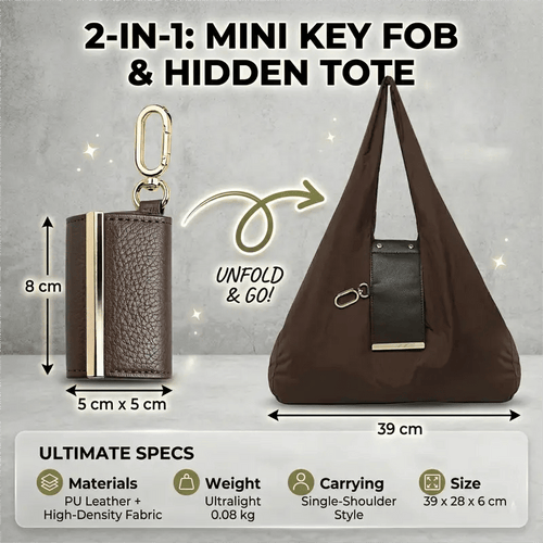 🛍️ Fold & Go! Keychain Tote Bag – Your Pocket-Sized Shopping Hero ♻️✨