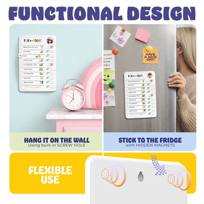 Magnetic Kids Daily Routine Chore Chart, Visual Task Board with Stickers & Icons, Autism & ADHD Kids Routine Tool