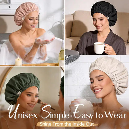 Shower Cap for Women Reusable Waterproof