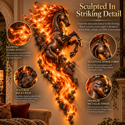 ⏰Limited Stock 50% OFF ✨🐎 Flaming Horse Wall Decor