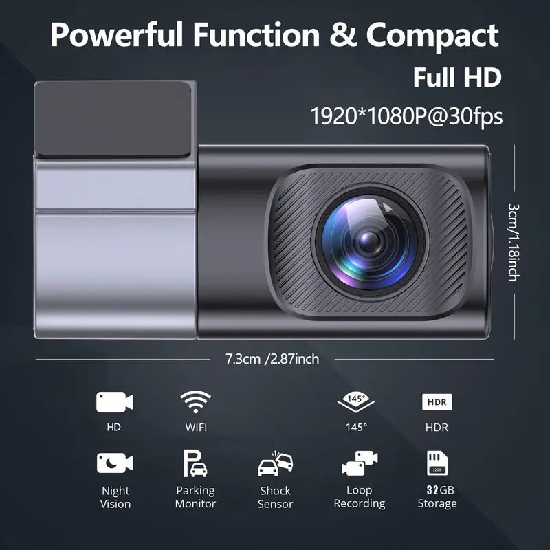 Wired WiFi Dash Cam 1080P HD