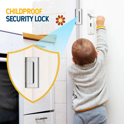 Aluminum Alloy 2-Pack Security Door Locks - Choose White/Black/Silver - Heavy-Duty Protection