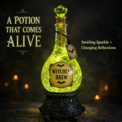 🧙✨Lighted Witches’ Brew Poison Bottle Glitter Globe
