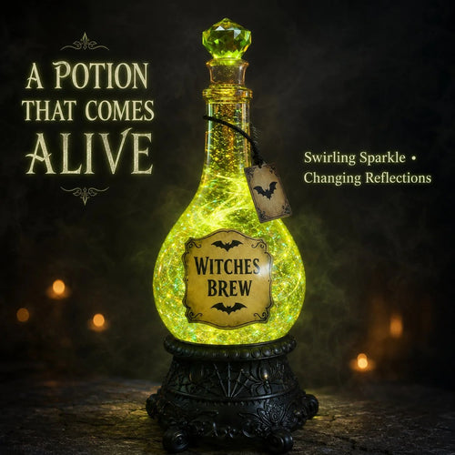 🧙✨Lighted Witches’ Brew Poison Bottle Glitter Globe