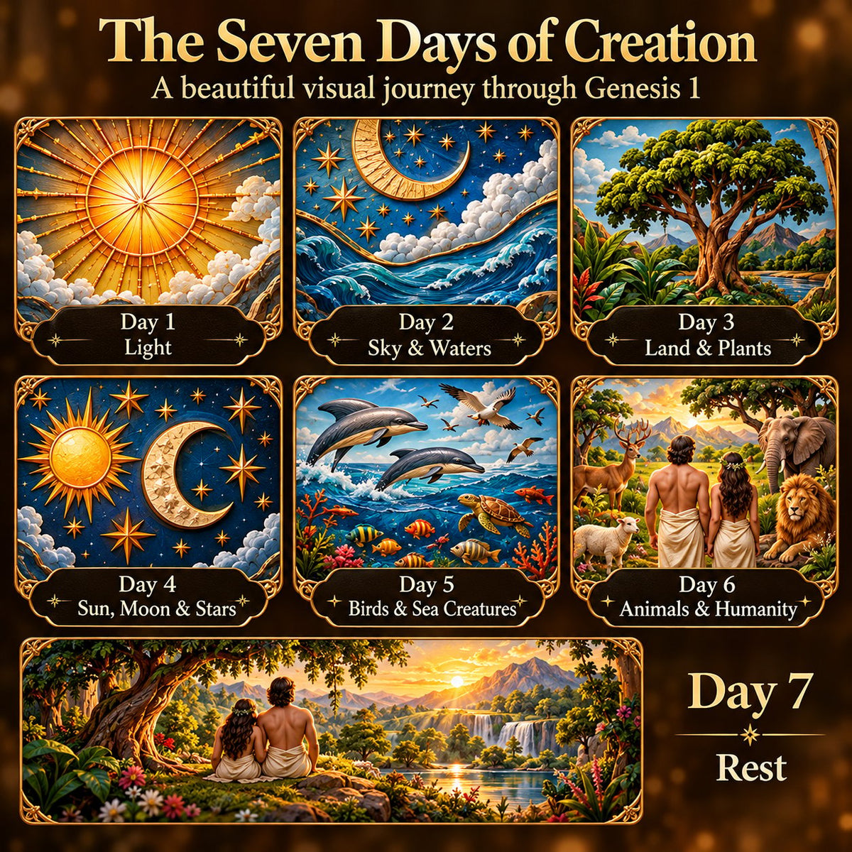 ✝️And God Created™ – The Seven Days of Creation 3D Biblical Art