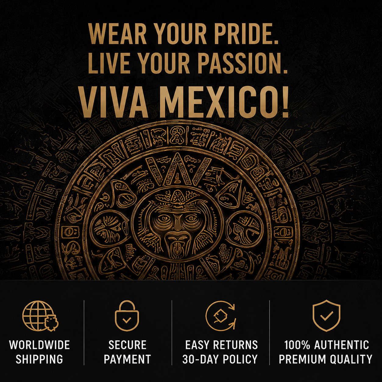 Mexico Soccer Jersey Black Aztec Warrior Gold Feather Design