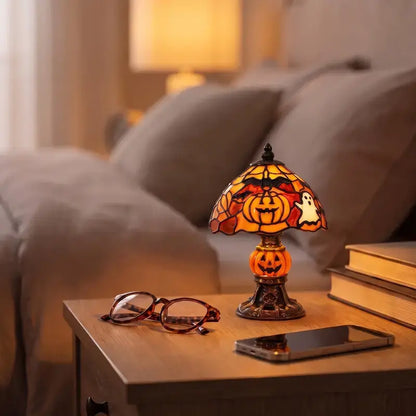 Retro Pumpkin Bat Pattern Single Desk Lamp