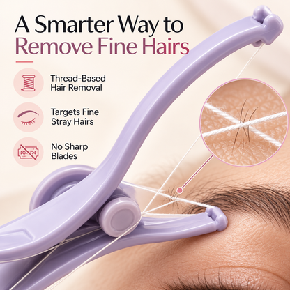 💜 Precise Brow Threading Tool – Easy At-Home Facial Hair Removal & Eyebrow Grooming