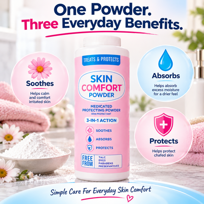 🌸 DryComfort™ Skin Comfort Powder – 💧 Daily Moisture & Friction Care