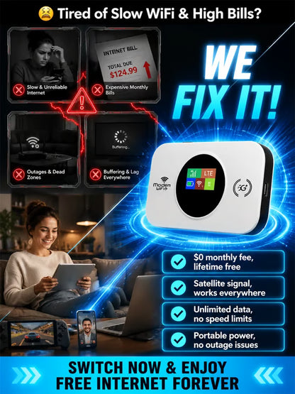Starlink-Powered Portable 5G Router — LIFETIME ZERO MONTHLY FEES, 100% Global Signal!