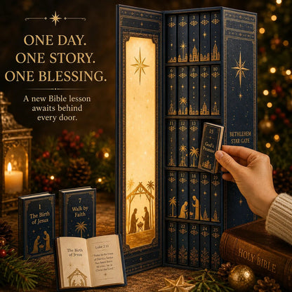 ✝️Bethlehem Star Gate – 25-Day Christian Christmas Advent Calendar with Mini Bible Story Books📚