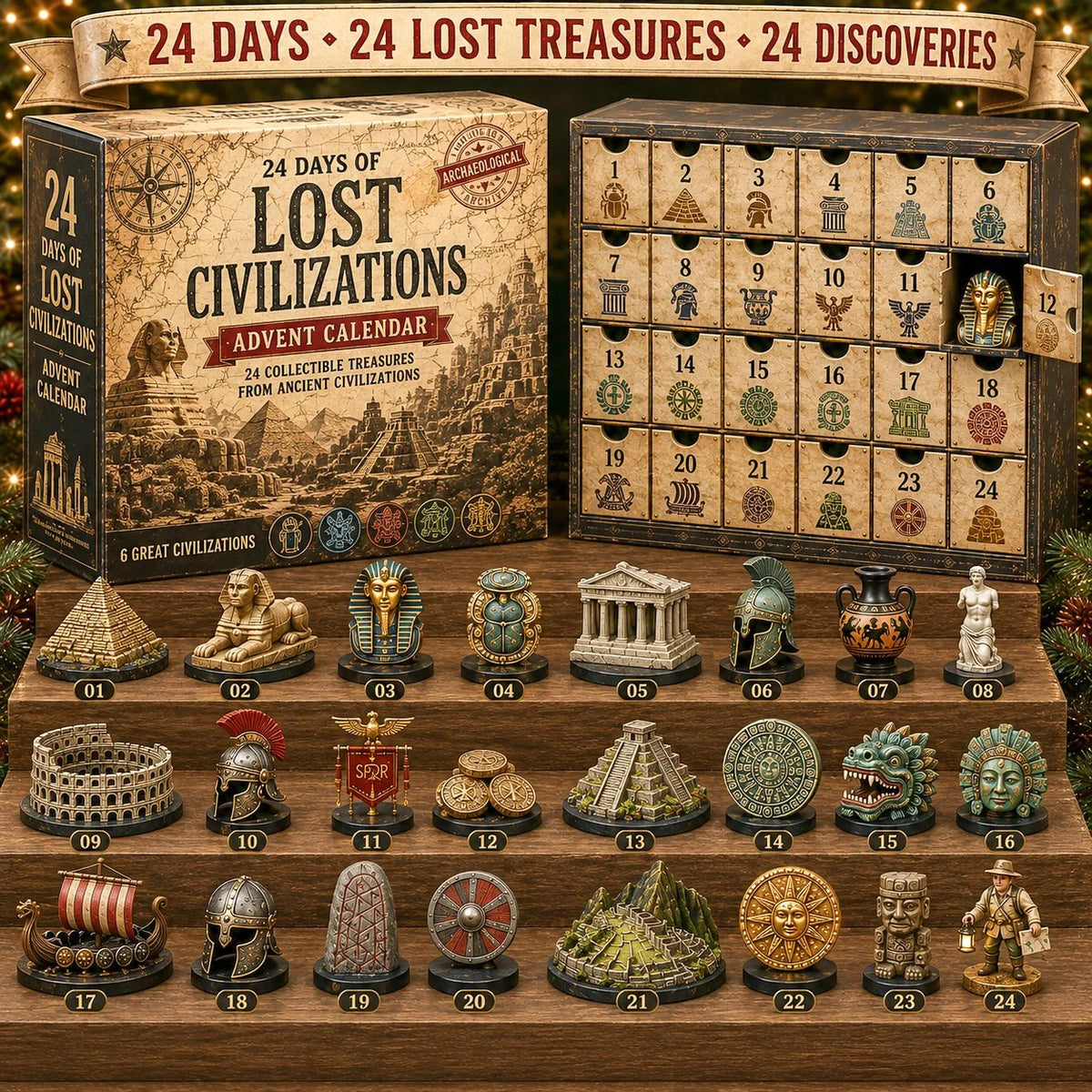 🎉2026 Lost Civilizations Archaeological Discovery Advent Calendar | 24 Ancient Treasures from 6 Great Civilizations