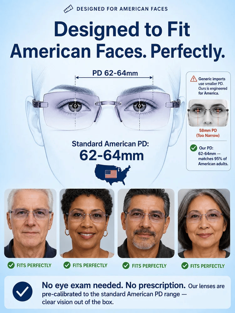 Rediscover Clear Vision  –   Smart Zoom Diamond-Cut Reading Glasses