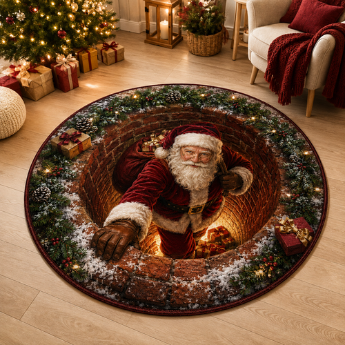 🎄🔥 Christmas 3D Illusion Rug – Magical Holiday Portal Floor Decor