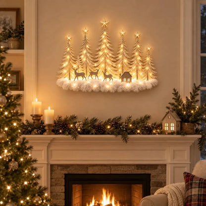 🌲✨ Winterglow Grove™ — Lighted Woodland Christmas Wall Decor