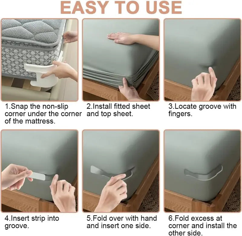 4pc Bed Sheet Holder Strips - Secure Fit for Mattress