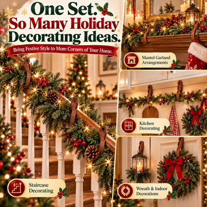 🎄 6-Pack Christmas Garland Hanger Clips – No-Drill Adhesive Silicone Holders for Mantels, Staircases & Holiday Decor