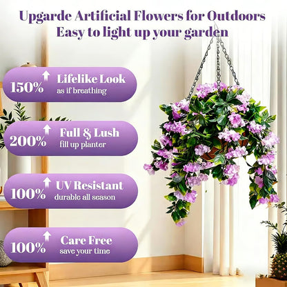 FREE SHIPPING🌸Faux Crepe Myrtle Hanging Baskets – Ultra-Realistic🌸✨(2 pcs)