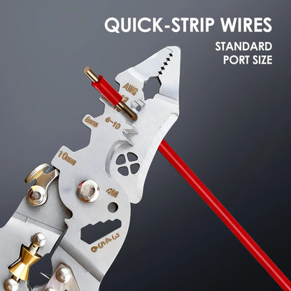 16-in-1 Multi-Function Pliers, Wire Stripper Crimper Cutter with Insulated Grip & Voltage Tester