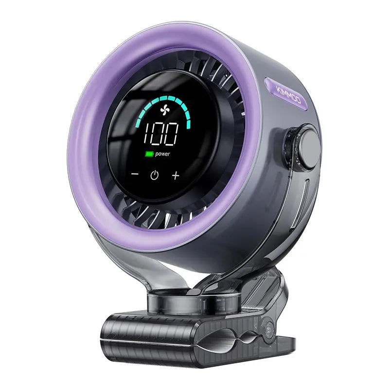 4000mAh 360° Rotatable Clip Fan with LED Display