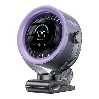 4000mAh 360° Rotatable Clip Fan with LED Display