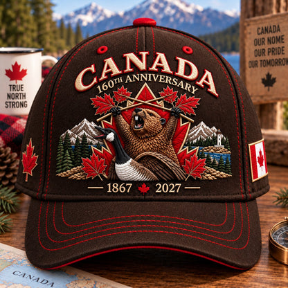 🔥LAST DAY 50% OFF - 🍁 Canada 160th Anniversary 1867–2027 - Premium Embroidered Heritage Cap100% Cotton • Detailed Embroidery • Comfortable Fit