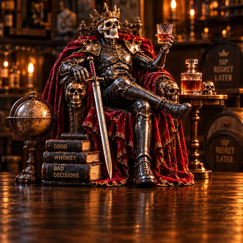 💀🔥 Bad to the Bone – 6 Dark Humor Skeleton Collectibles for Men, Man Cave Decor & Unique Gifts 🎁