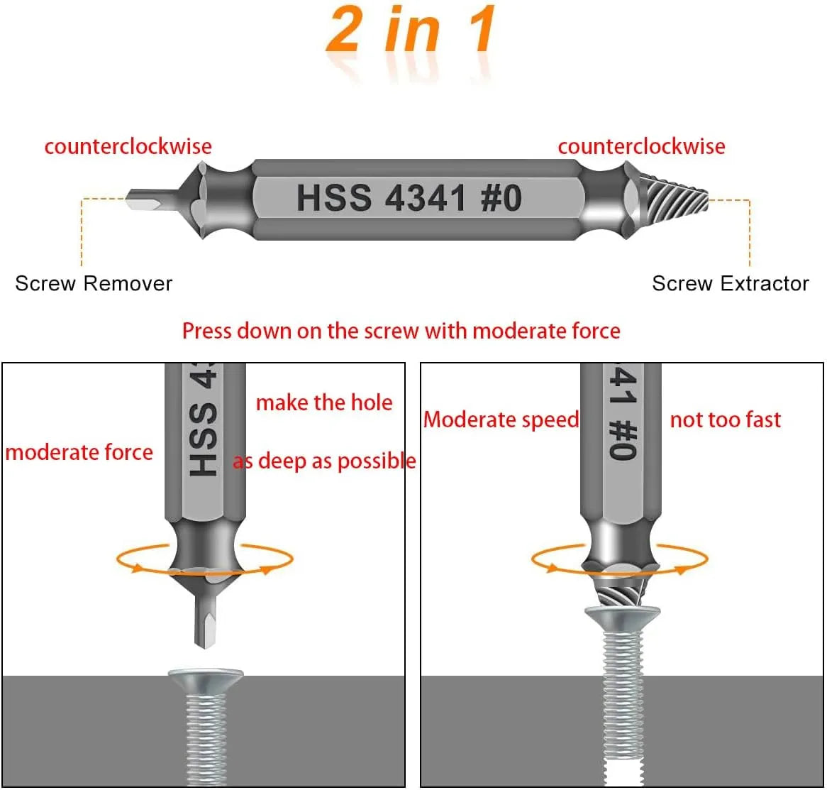 🔥🛠️ Stripped Broken Screw Remover, 🔩6 Counts Set Easy Out Bolt Extractor