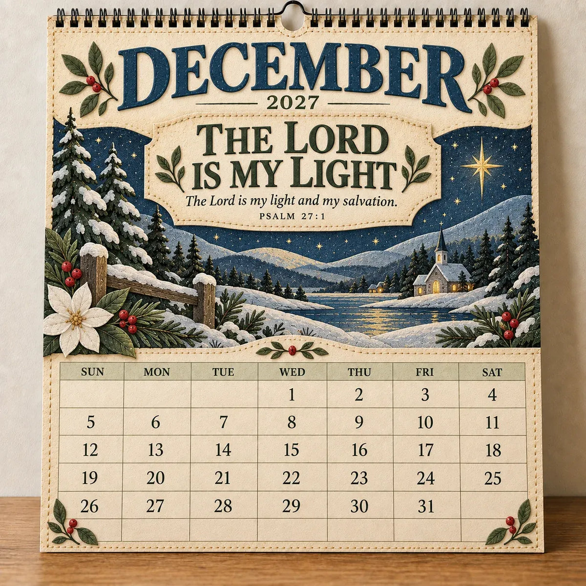 ✝️ 2027 Psalms Wall Calendar | Monthly Scripture & Christian Artwork