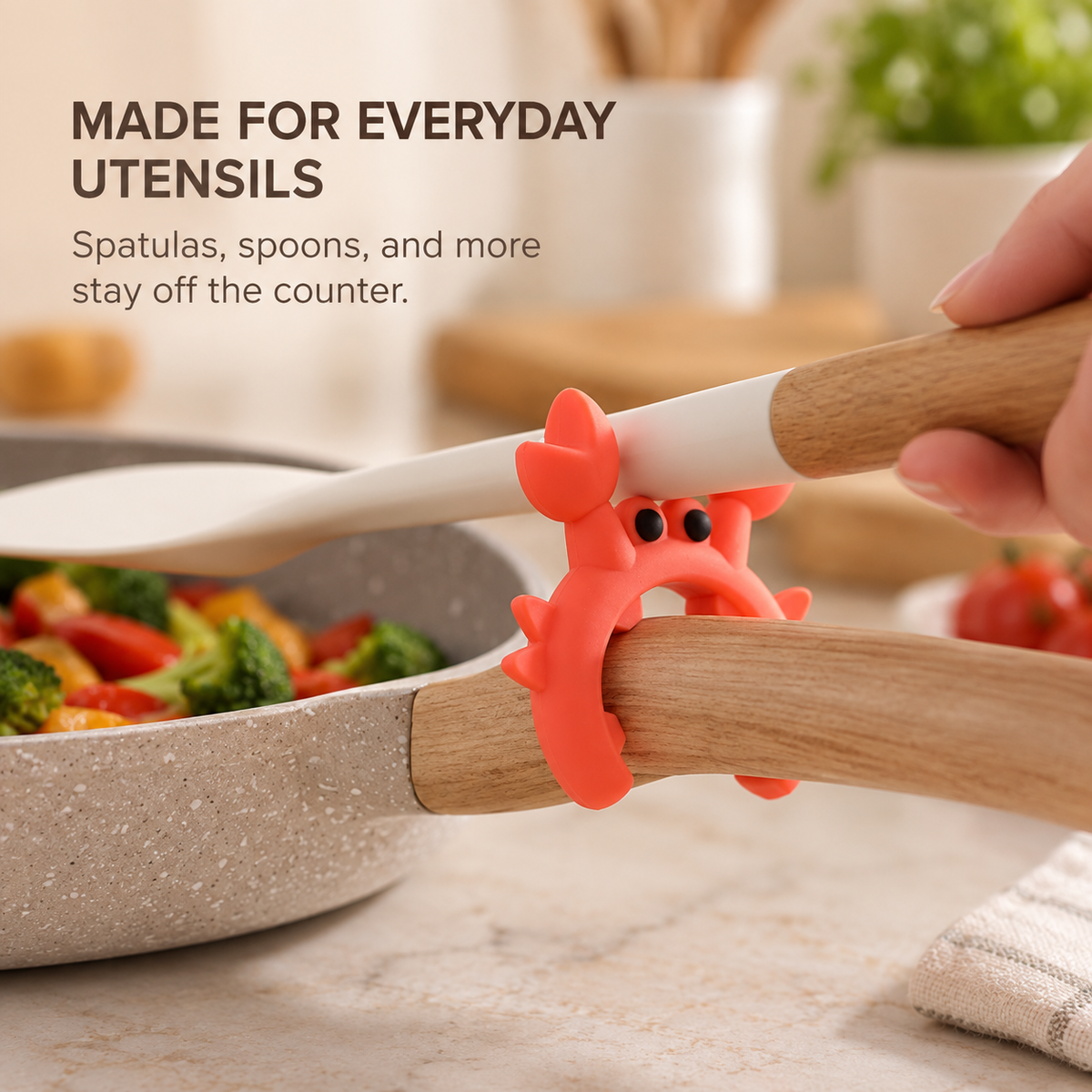 🦀 2-in-1 Crab Pot Clip – Utensil Rest & Boil-Over Guar
