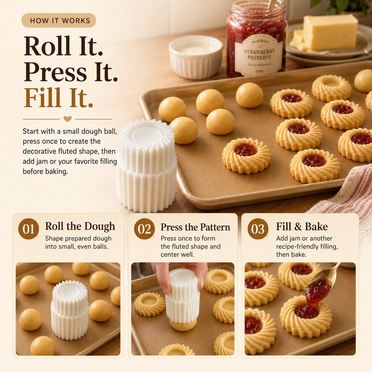 🔥 49% OFF – One Press for Beautiful Jam-Filled Cookies 🍪