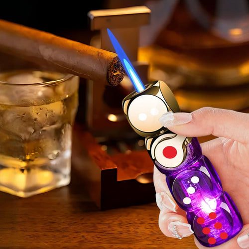 🔥 46% OFF-🎲 360° Spinning Dice Lighter 🔥 Windproof Jet Blue Flame, LED, Refillable EDC Gadget(Free of butane gas)