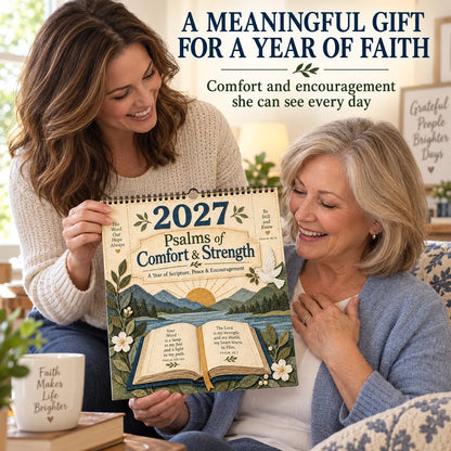 ✝️ 2027 Psalms Wall Calendar | Monthly Scripture & Christian Artwork