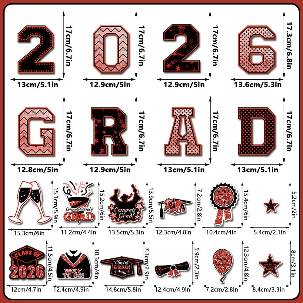 20 Pcs Graduation Magnets 2026 Cruise Door Car Magnets  Congrats Grad Cap Magnetic Decorations for Refrigerator Garage Cruise Door Party Stickers
