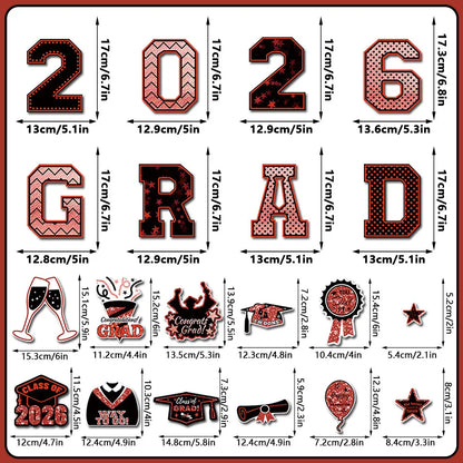20 Pcs Graduation Magnets 2026 Cruise Door Car Magnets  Congrats Grad Cap Magnetic Decorations for Refrigerator Garage Cruise Door Party Stickers