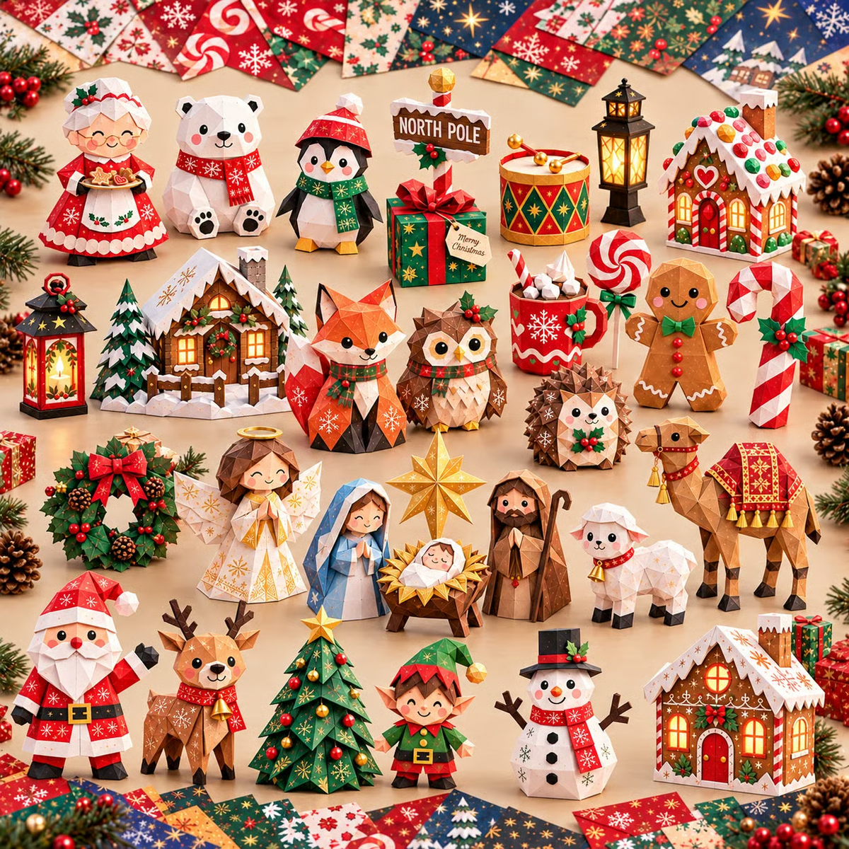 🎄DIY Christmas Paper Craft Kit🎅 – Fold, Create & Build Your Own Festive Village ✂️