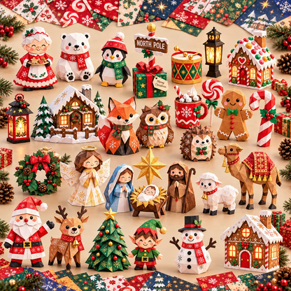 🎄DIY Christmas Paper Craft Kit🎅 – Fold, Create & Build Your Own Festive Village ✂️