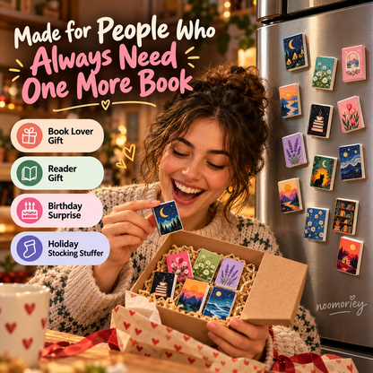 📚 Tiny Library Mini Book Magnets – 20-Piece Refrigerator Magnet Set