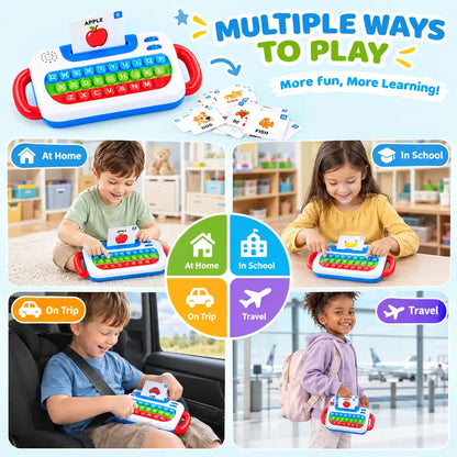 🌈 3-in-1 Interactive Learning Keyboard for Kids ✨ Light-Up Pop It Educational Toy