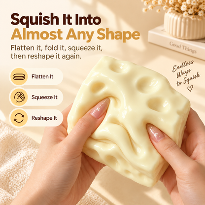 🧀 Giant Moldable Cheese Squishy – Soft & Satisfying Sensory Fidget Toy