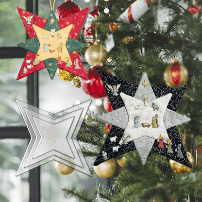 New Christmas Patchwork Star Template Set-- With Instructions