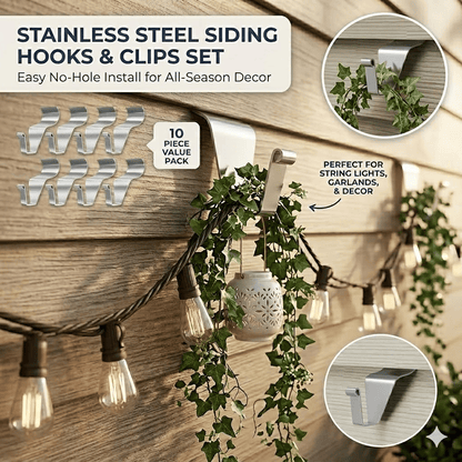 Premium Stainless Steel Siding Hooks: Easy No-Hole Decorating