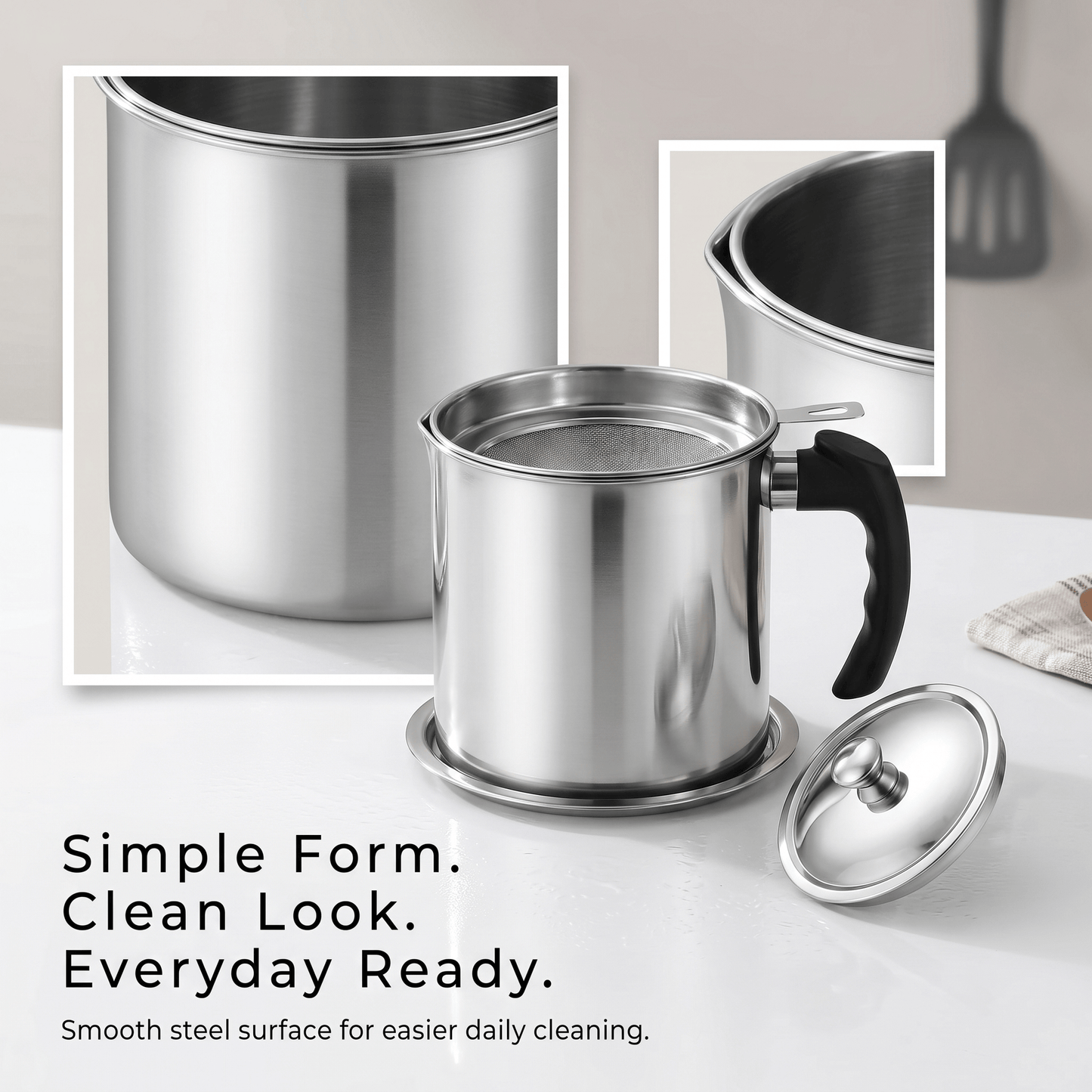 Stainless Steel Oil Strainer Pot-Say Goodbye to Waste, Hello to a Healthier Kitchen!